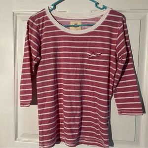 Hollister Half Sleeve Striped Top
